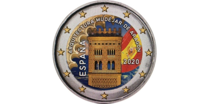2 EUROS CONMEMORATIVOS ESPAÑA 2020 "ARAGON" - COLOR
