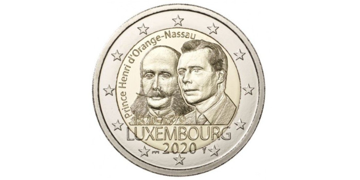 2 EUROS CONMEMORATIVOS LUXEMBURGO 2020 "PRÍNCIPE HENRY"