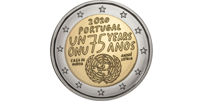 2 EUROS CONMEMORATIVOS PORTUGAL 2020 "ONU"