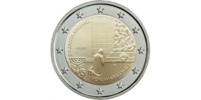 2 EUROS CONMEMORATIVOS ALEMANIA 2020 "GENUFLEXION"