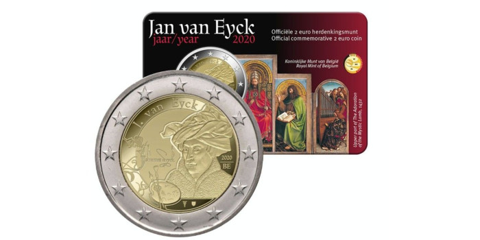 2 EUROS CONMEMORATIVOS BELGICA 2020 "JAN VAN EYCK"