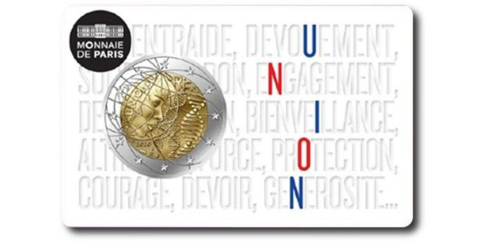 2 EUROS CONMEMORATIVOS FRANCIA 2020 "INVESTIGACION MEDICA"