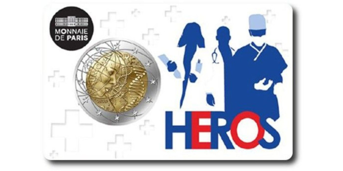 2 EUROS CONMEMORATIVOS FRANCIA 2020 "INVESTIGACION MEDICA"