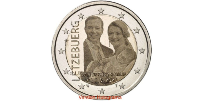 2 EUROS CONMEMORATIVOS LUXEMBURGO 2020 "CHARLES"