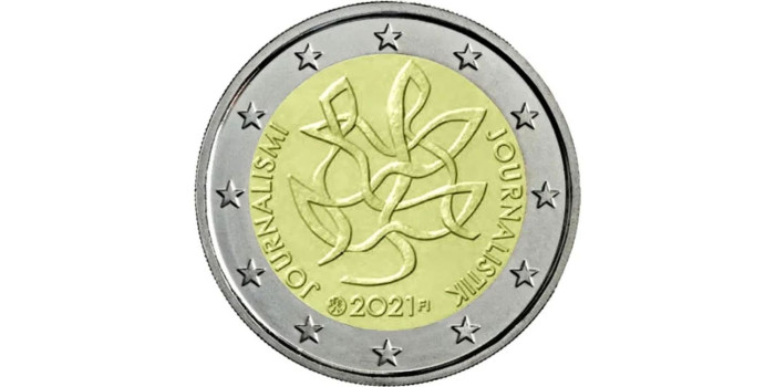 2 EUROS CONMEMORATIVOS FINLANDIA 2021 "PERIODISMO"