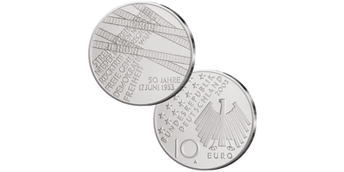 ALEMANIA FEDERAL - K-222/7.- OFICIAL SET 6 x10 EURO 2003. PLATA