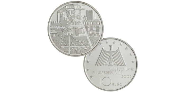 ALEMANIA FEDERAL - K-222/7.- OFICIAL SET 6 x10 EURO 2003. PLATA