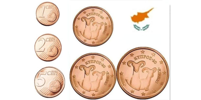 MINI SERIE 1,2 y 5 CENTIMOS EURO CHIPRE. MIX
