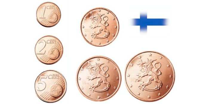MINI SERIE 1,2 y 5 CENTIMOS EURO FINLANDIA. MIX