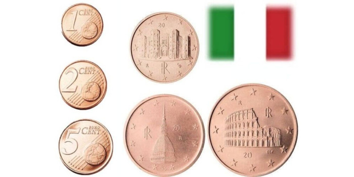 MINI SERIE 1,2 y 5 CENTIMOS EURO ITALIA. MIX