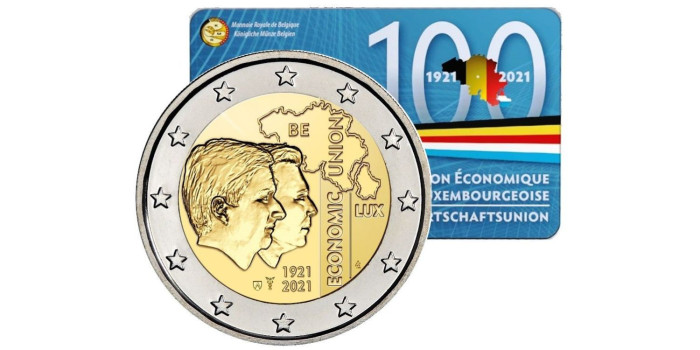 2 EUROS CONMEMORATIVOS BELGICA 2021 "BLEU"
