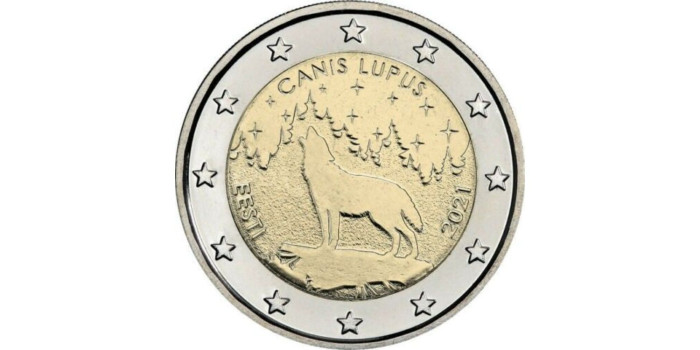 2 EUROS CONMEMORATIVOS ESTONIA 2021 "LOBO"