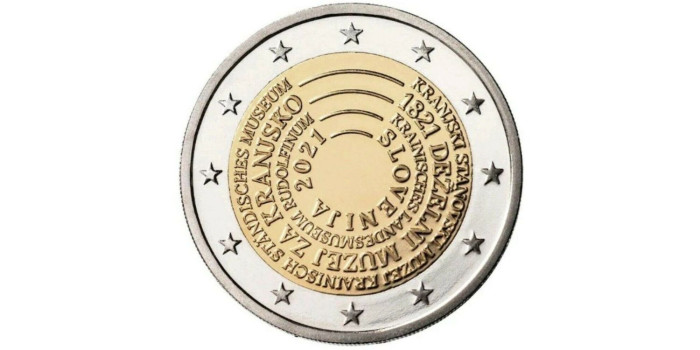 2 EUROS CONMEMORATIVOS ESLOVENIA 2021 "MUSEO KRANJ"