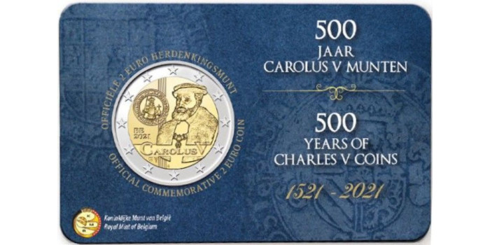 2 EUROS CONMEMORATIVOS BELGICA 2021 "CARLOS V"