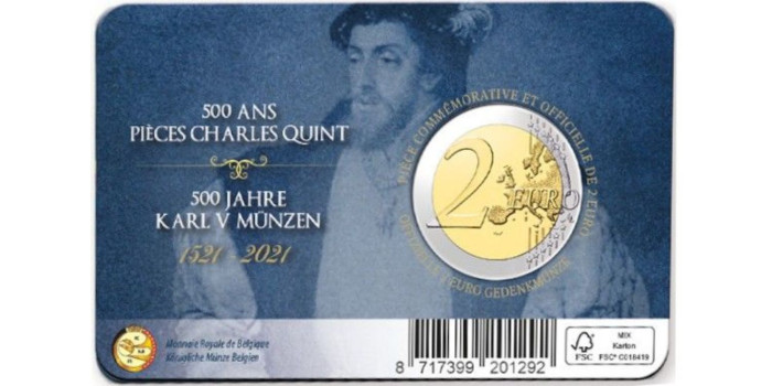 2 EUROS CONMEMORATIVOS BELGICA 2021 "CARLOS V"