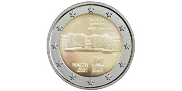 2 EUROS CONMEMORATIVOS MALTA 2021 "TEMPLOS TARXIEN"