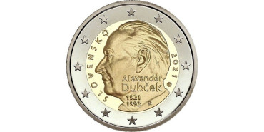 2 EUROS CONMEMORATIVOS ESLOVAQUIA 2021 "A. DUBCEK"