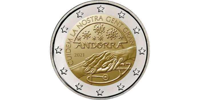 2 EUROS CONMEMORATIVOS ANDORRA 2021 "MAYORES"
