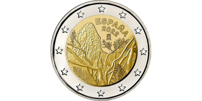 2 EUROS CONMEMORATIVOS ESPAÑA 2022 "GARAJONAY"