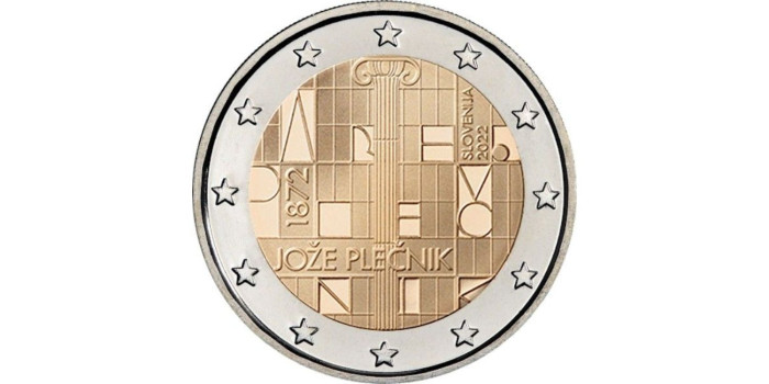 2 EUROS CONMEMORATIVOS ESLOVENIA 2022 "Jože Plečnik"
