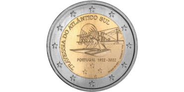 2 EUROS CONMEMORATIVOS PORTUGAL 2022  "TRAVESIA ATLANTICO SUR"