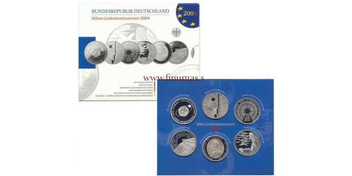 ALEMANIA FEDERAL - K-229/234.- OFICIAL PROOF SET 6 x10 EURO 2004. PLATA