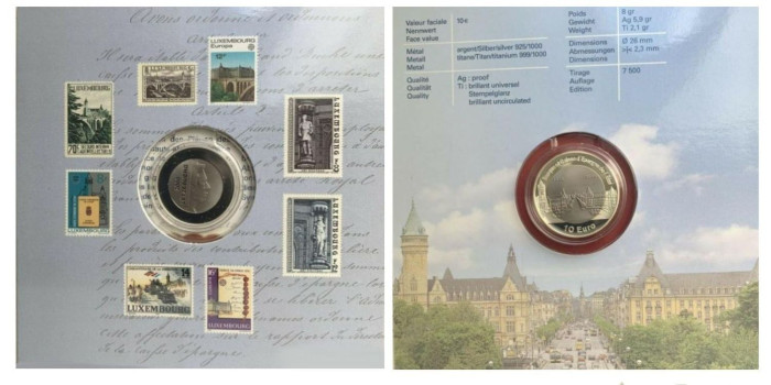 10 Euros Conmemorativos Luxemburgo 2006 "Consejo de Estado" - TITANIO + Plata