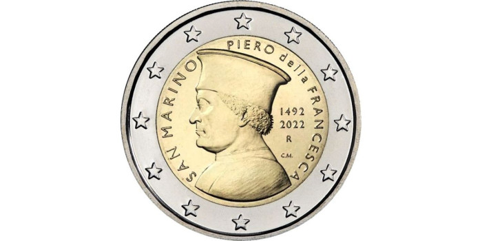 2 EUROS CONMEMORATIVOS SAN MARINO 2022 "PIERO"
