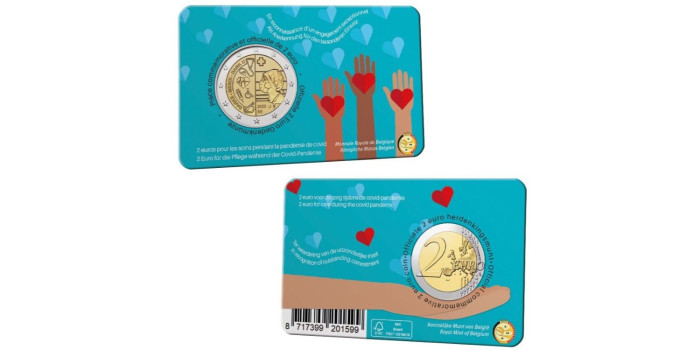 2 EUROS CONMEMORATIVOS BELGICA 2022 "SECTOR SANITARIO COVID"