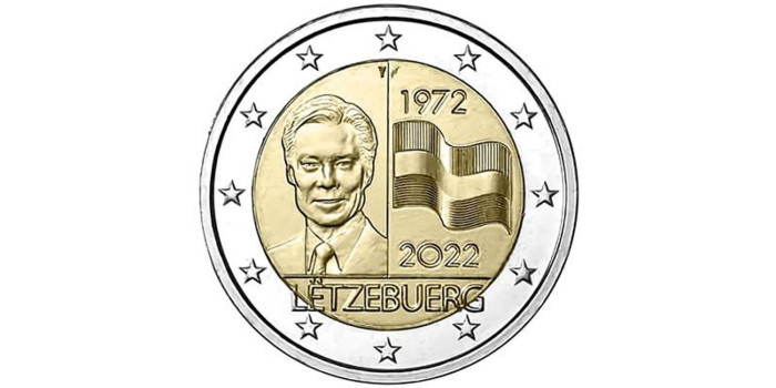 2 EUROS CONMEMORATIVOS LUXEMBURGO 2022 "BANDERA"