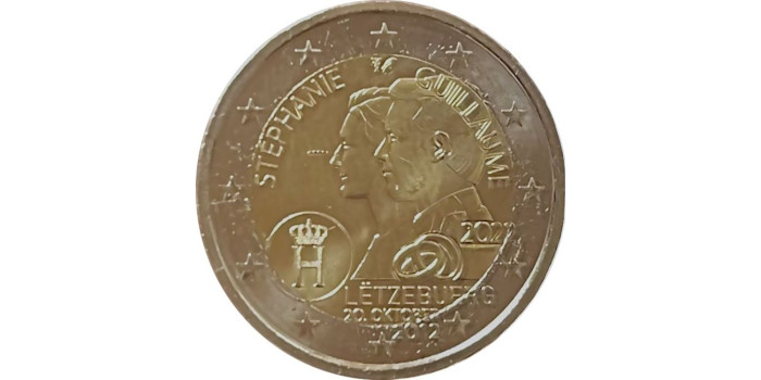 2 EUROS CONMEMORATIVOS LUXEMBURGO 2022 "BODA"