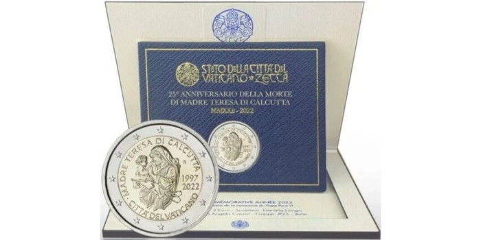 2 EUROS CONMEMORATIVOS VATICANO 2022 "Madre Teresa de Calcuta"