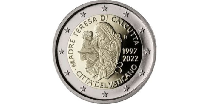 2 EUROS CONMEMORATIVOS VATICANO 2022 "Madre Teresa de Calcuta"