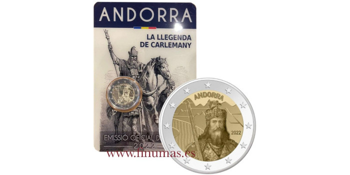 2 EUROS CONMEMORATIVOS ANDORRA 2022 "CARLOMAGNO"