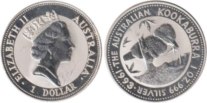 AUSTRALIA - K-0209 - 1 DOLAR- KOOKABURRA- 1993  PROOF