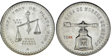 MEXICO 1 ONZA PLATA BALANZA - VARIOS AÑOS