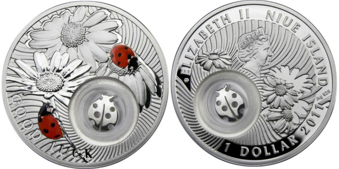 NIUE - K-690, 1 DOLAR 2011  PROOF - Plata