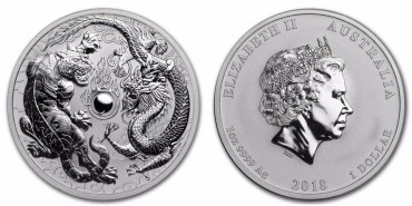 AUSTRALIA 1 Onza Plata DRAGON 2018