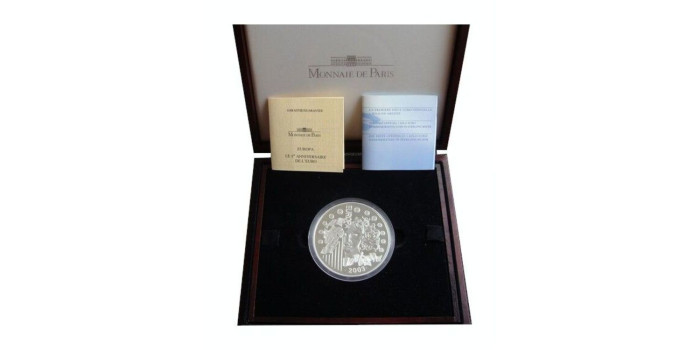 FRANCIA - K-1340.- 50 EUROS 2003 "ANIVERSARIO DEL EURO" - 1Kg PLATA. PROOF