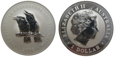 AUSTRALIA  1 ONZA PLATA KOOKABURRA 2006