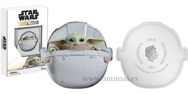 NIUE - K-XX.- 2$ DOLAR 2022 GROGU STAR WARS 2022. 1 ONZA PLATA
