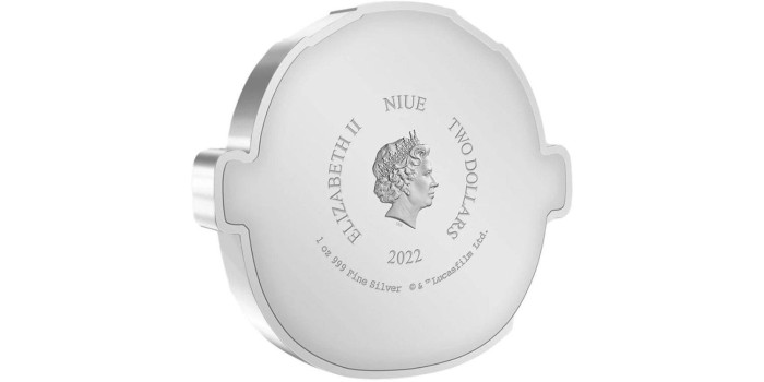 NIUE - K-XX.- 2$ DOLAR 2022 GROGU STAR WARS 2022. 1 ONZA PLATA