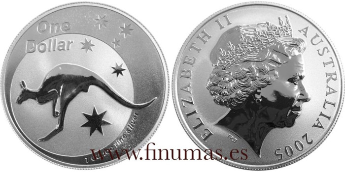 AUSTRALIA  1 ONZA PLATA CANGURO 2005