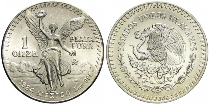 MEXICO 1 Onza Plata Libertad 1984