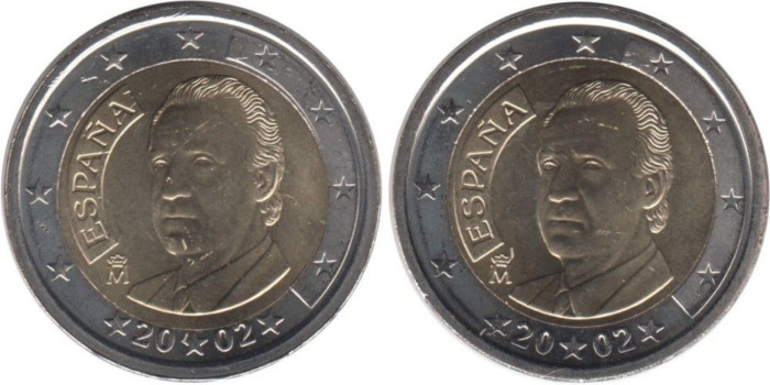 EV006 - 2 Euros 2002 España "Año tocando circulo interior."  SC