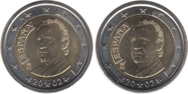 EV006 - 2 Euros 2002 España "Año tocando circulo interior."  SC