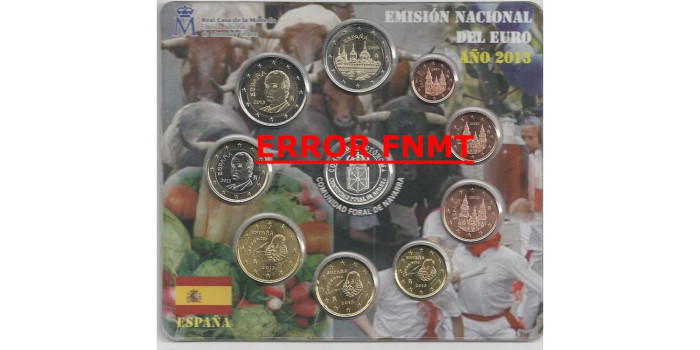 EV010 -  Error set FNMT España 2013 NAVARRA " 0,50ctm 2012 "