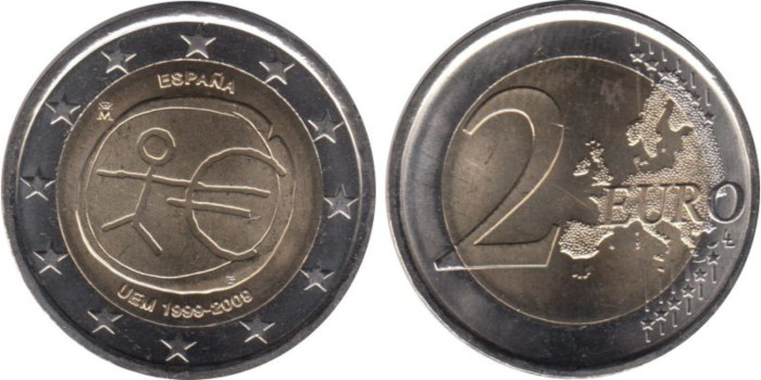 EV001 - 2 EUROS 2009 EMU ESPAÑA VARIANTE ESTRELLAS GRANDES. SC