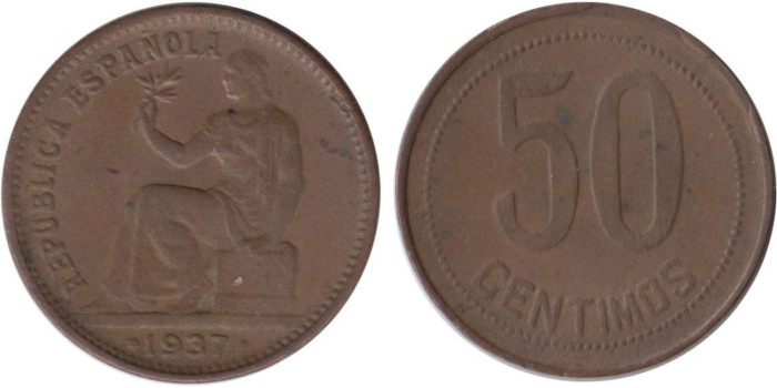 RV2 - 50 Ctm 1937 Anepigrafa (sin año en estrella), MBC