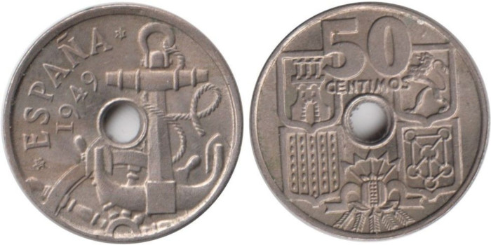 FV10 - 50 Ctm 1949/51 Taladro menor 3mm, MBC